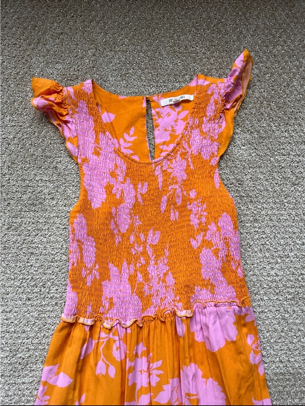 Sunlit Tiered Maxi Dress in Orange and Pink - Picture 4 of 5